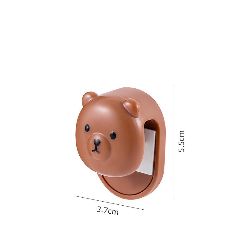 

Мультяшный медведь, зажим для зубной пасты, настенная полка для хранения масок для лица и средств для умывания, зажим для полотенец для ванной комнаты, держатель для зубной пасты коричневый