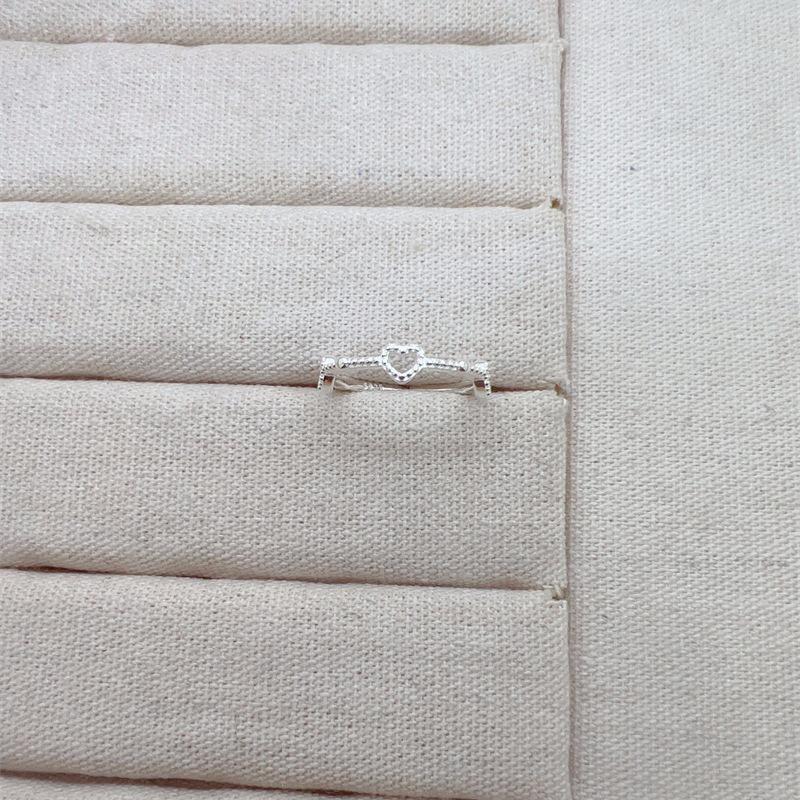 Versatile Open Hollow Heart Ring for Women - Trendy Stackable Index Finger Design Open Adjustable