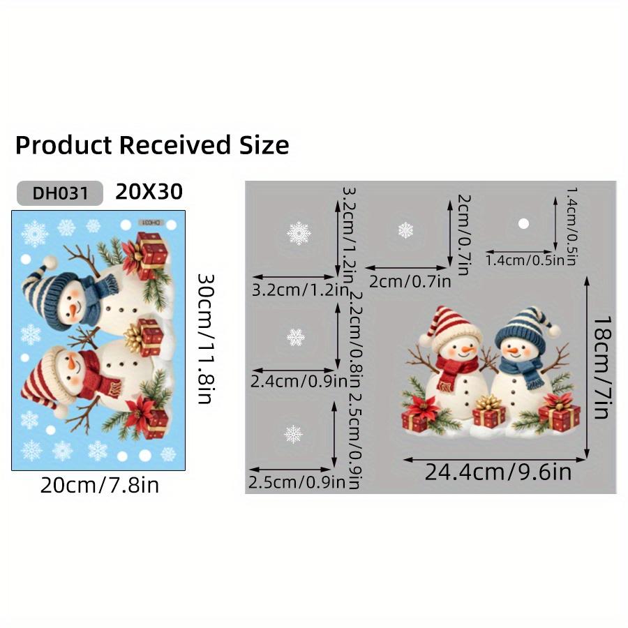 

Christmas Snowman Window Clings Removable Static Cling Decal Festive Winter Holiday Decor for Home Office Storefront Windows