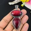 Red Labradorite Gemstone Handmade 925 Sterling Silver Jewelry Pendant 2.76" KG-156