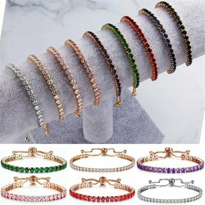 Pulseira de metal de strass brilhante para mulheres colorido fino ajustável pulseiras festa de casamento verão praia jóias acessórios presente