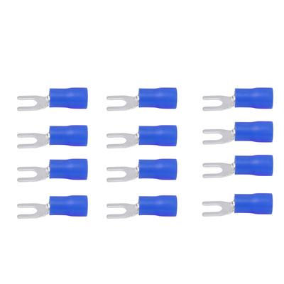 300PCS SV1.25-4 Insulated Fork Spade Terminals Blue PVC Electrical Crimp Terminal Fork Spade Wire Connector