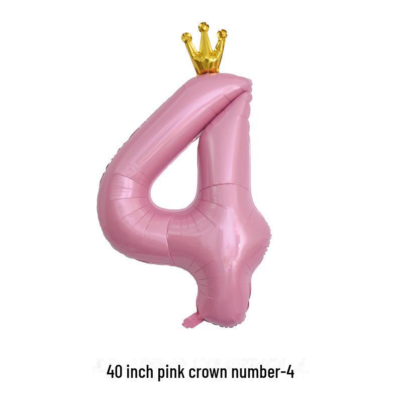 

40-дюймовый розовый шар в форме короны для украшения первого дня рождения ребенка