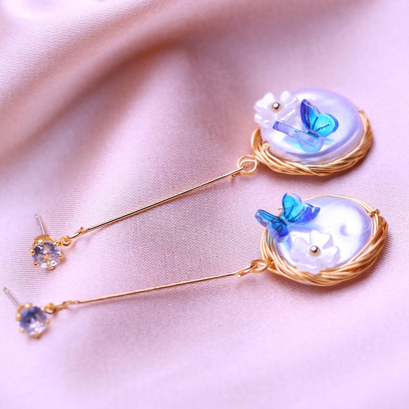 KNIKOO Boucles d'oreilles géométriques pour femmes, bijoux à la mode en perles de fleurs, cadeaux de fête de mariage