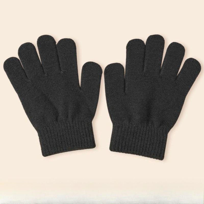 Strikkede hansker i ensfarge for barn 5-10 år Studenter Vintervarme Utendørs sykling og Daglig kaldt vær Bruk Votter