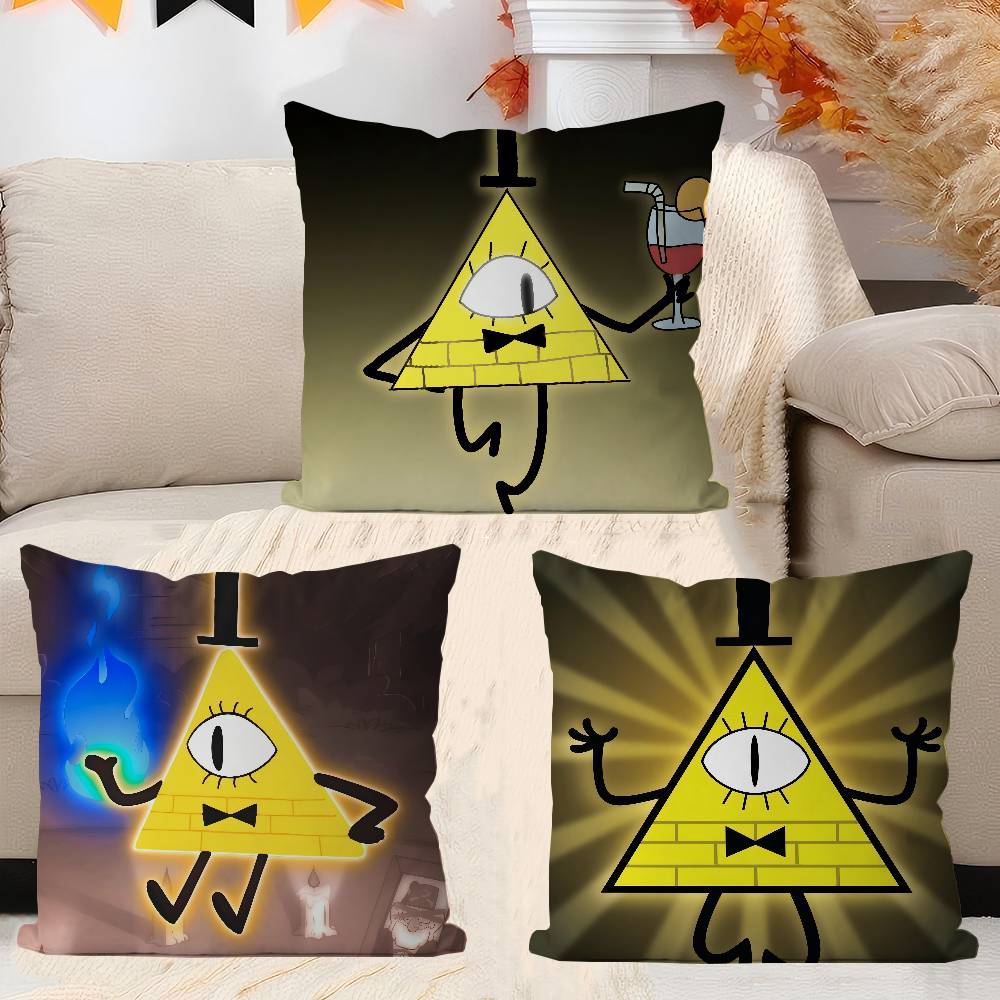 Cartoon B-Bill Cipher Cushion Cover Car Throw Pillow Case For Sofa Car Christmas Gift 40x40cm 45x45cm