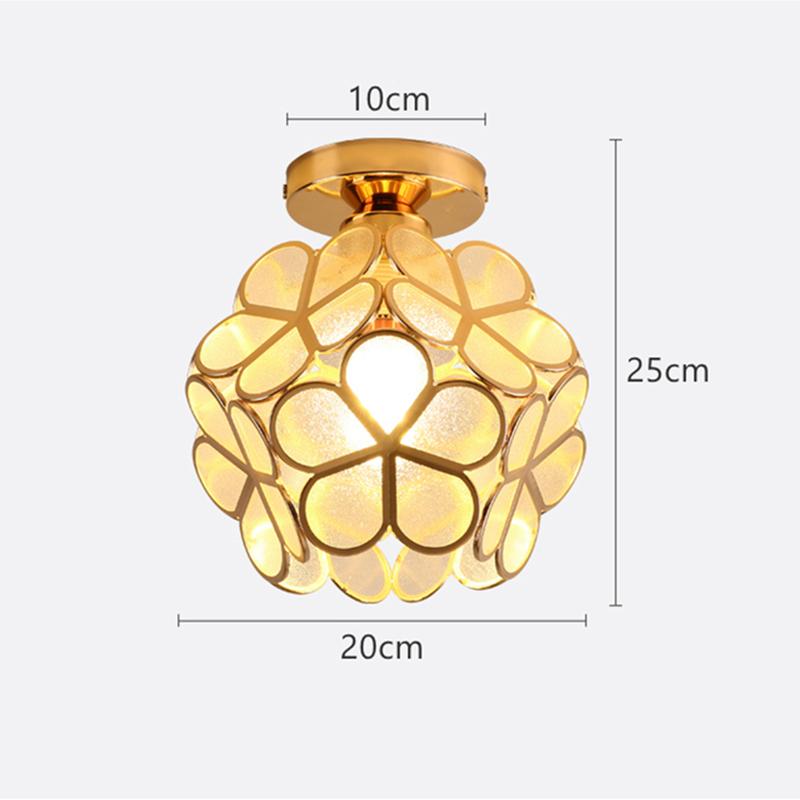 Lampă de Plafon LED 12W Nordic Minge Floare E27 Tiffany Fier Acril Petală Incrustată Candelabru Alee Coridor Decor Acasă Lumină de Plafon