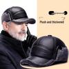 Men's Winter Cold-Proof Fleece-Lined Thick Baseball Cap with Ear Protection for Middle-Aged and Elderly.