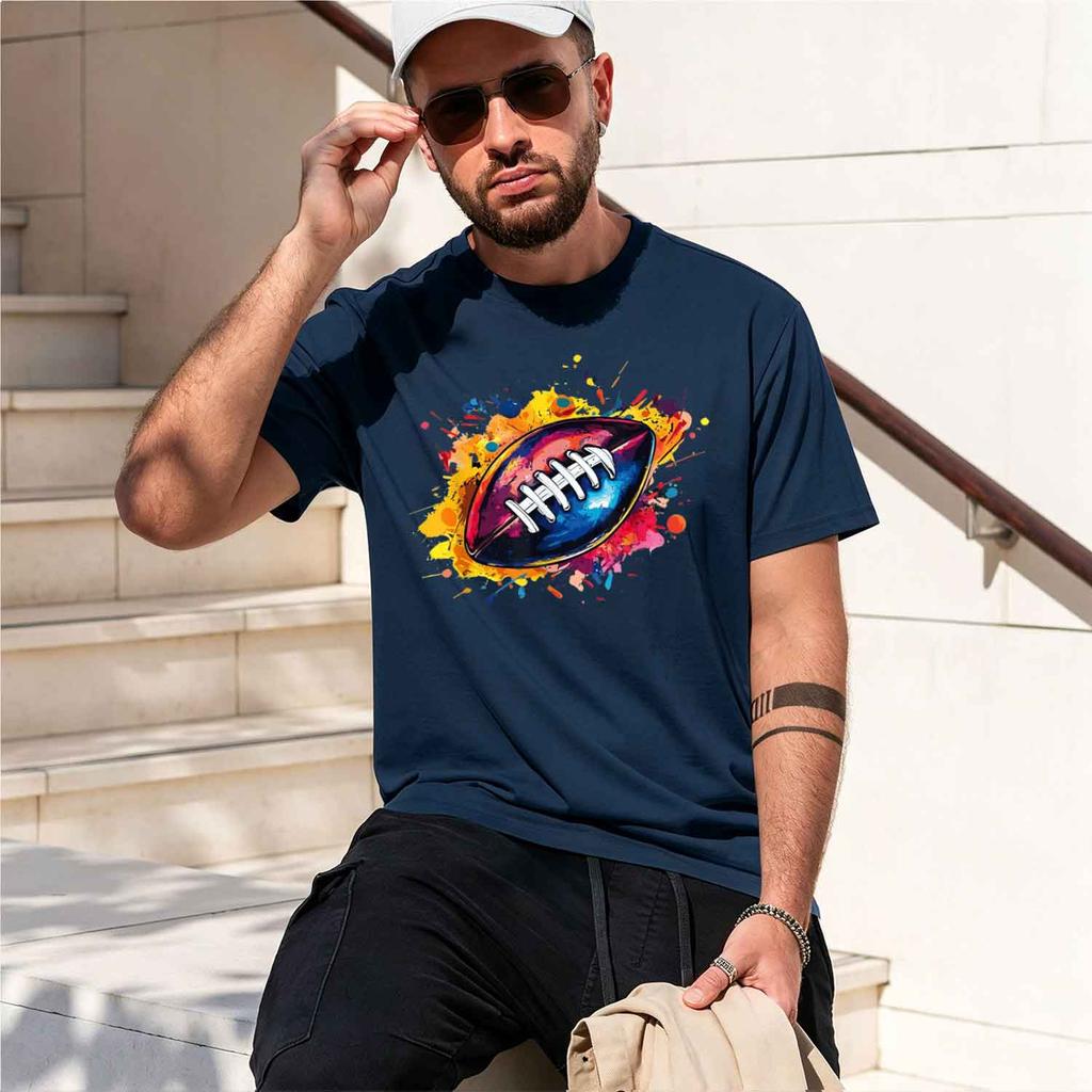 Football Game Day Player And Fan Graph Tshirt Summer Shortsved Breathable Sweatwking Versatile Trendy Tshirt 2026 New Model