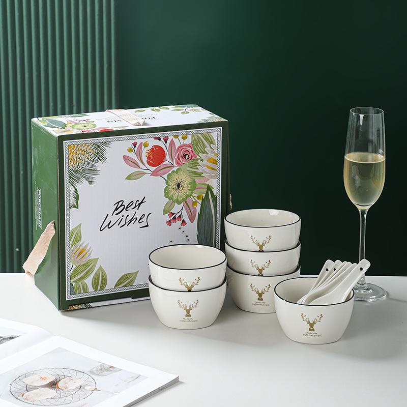 Company Launch Event Ceramic Bowl & Spoon Set - Souvenir Gift Box