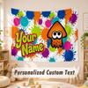 Custom Name Text Tapestry,Splatoon Boho Wall Hanging, Decorative Backdrop Tapestry For Room