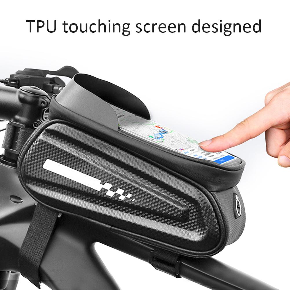 PVC Black Hard Shell Waterproof Performance Touching Screen Bike Bag Mobile Phone Bicycle Cycling Packet Equipment