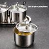 Stainless Steel Sugar Bowls With Clear Glass Lid And Spoon Perfect For Storing Salt Candy Coffee Bean In The Kitchens