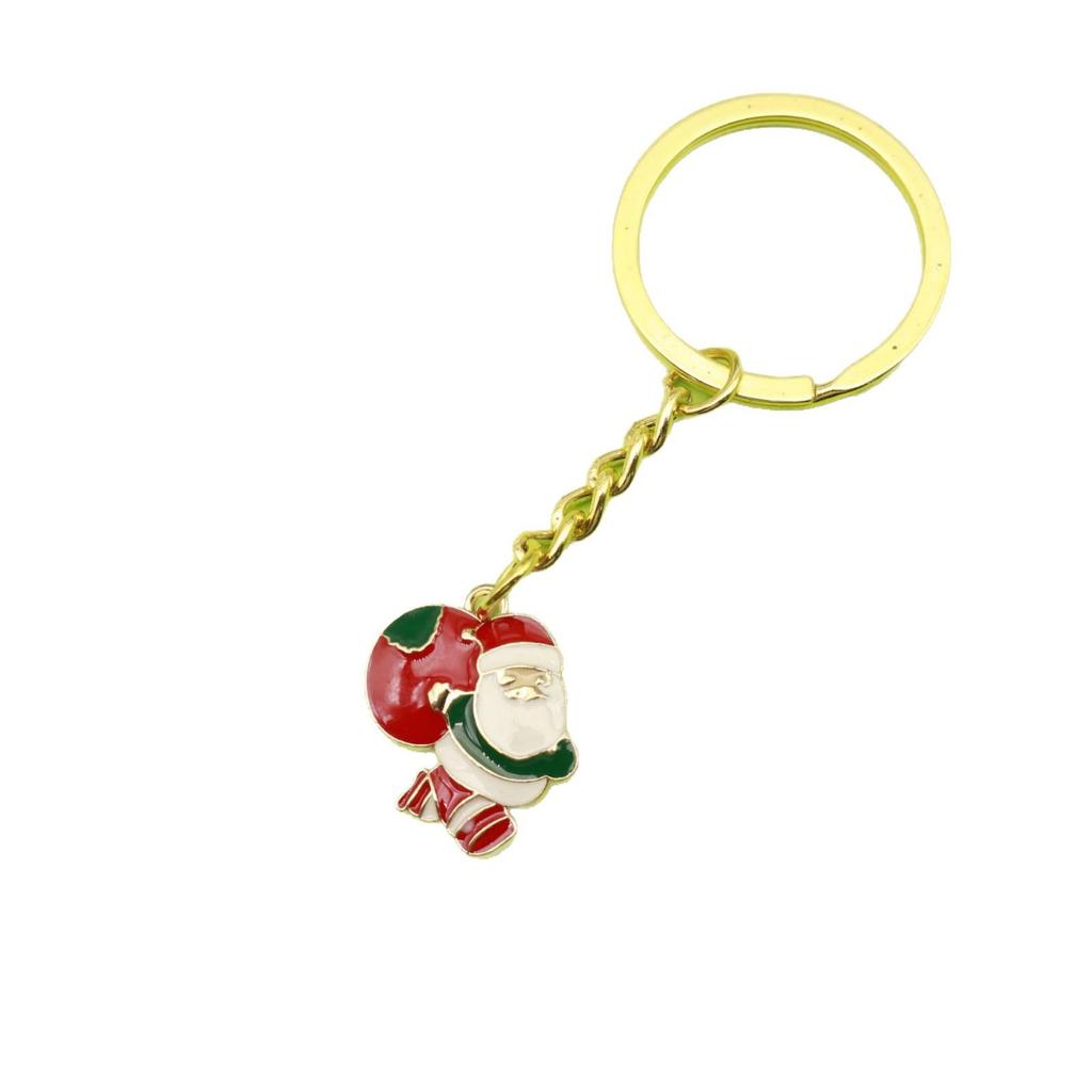 Adorable Cartoon Santa Claus Metal Keychain - Christmas Decoration, Couple Pendant, Small Gift