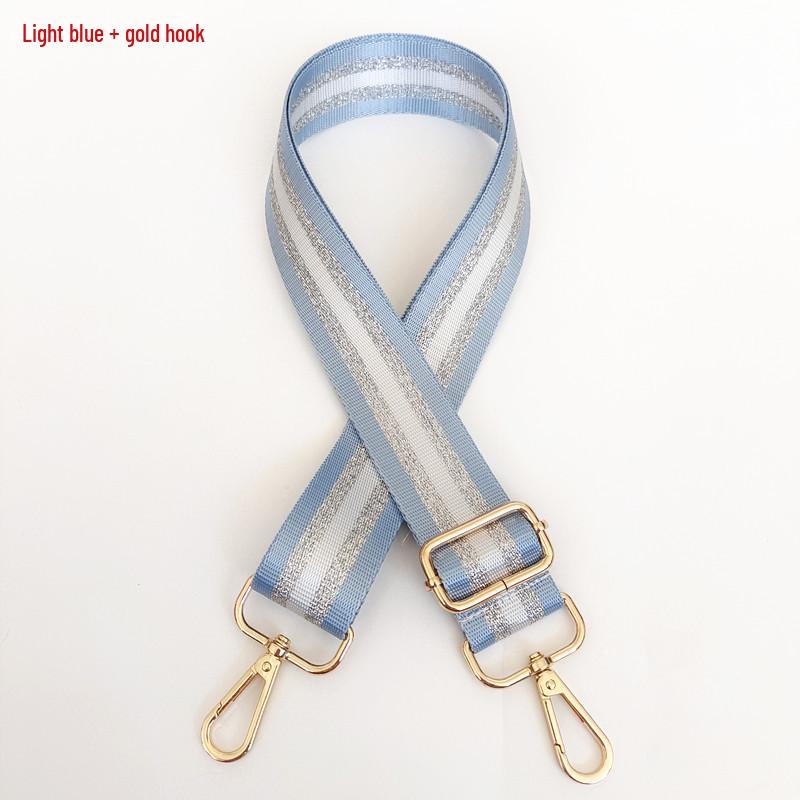 Colorful Women's Crossbody Bag Strap with Gold and Silver Thread – Wide, Long Handbag Accessory