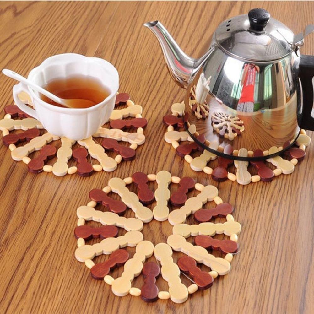 Heat Resistant Dining Table Mat Set Large Size Bamboo Material for Hot Pots And Bowls Home Use round ape Restaurant Supplies