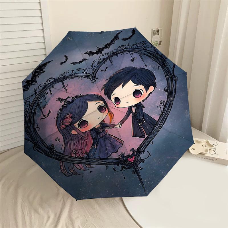 

1PC Warner Vampire Love Heart Umbrella-8-Rib Reinforced, Automatic Open, Lightweight & Durable-A22