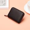 Fashion Multi Slot Card Holder PU Leather Zipper Small Wallet Solid Color Coin Pouch Men Women