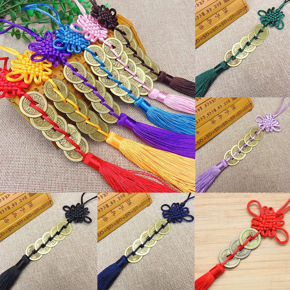 Feng Shui Chinese Knot Pendant Featuring Copper Lucky for Wealth Success and Prosperity Home Office Decoration