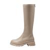 Flat Mouth High Boots Thick Sole 32-34 Size Velvet But Knee Fat Mm Widened Martin Boots