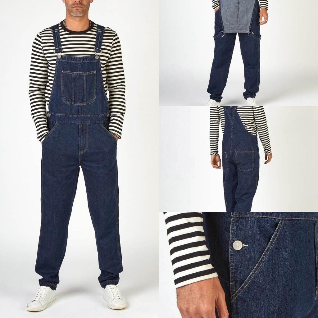Men's Overalls Overalls Tall Wash Jeans Adjustable Straps Denim Jumpsuit Loose Work Jumpsuit Work Pants