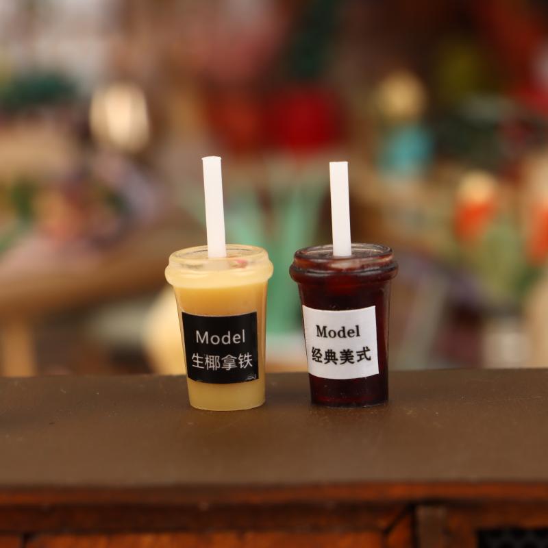 1Pcs 1/12 Dollhouse Simulation Coffee Latte Drink Ornament Toy Dollhouse Miniature Kitchen Food Accessories Decoration Toy