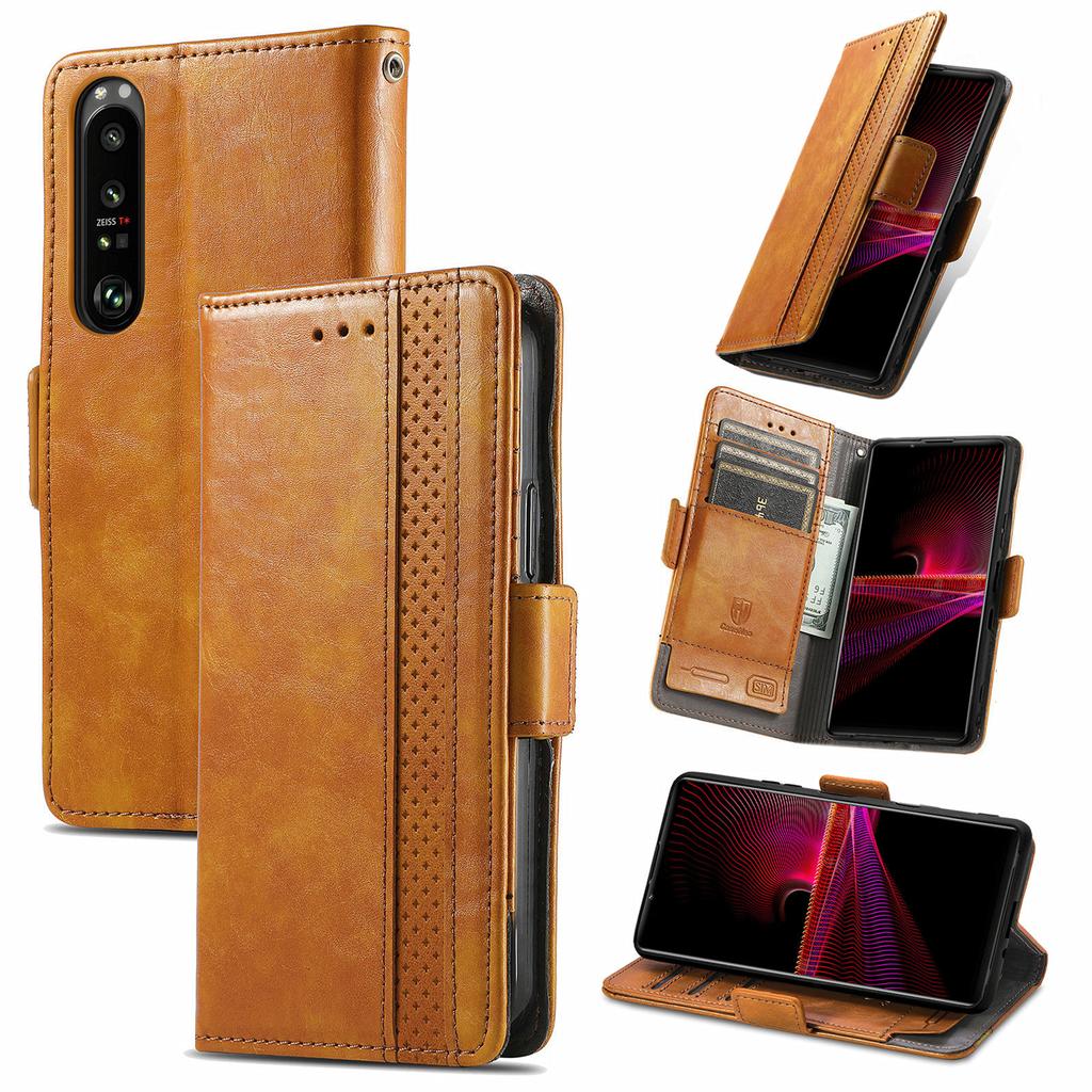 Multifunksjonelt magnetisk flipdeksel i skinn til Sony-serien.Xperia 1/Xperia 10/Xperia 5... Der mote møter funksjon