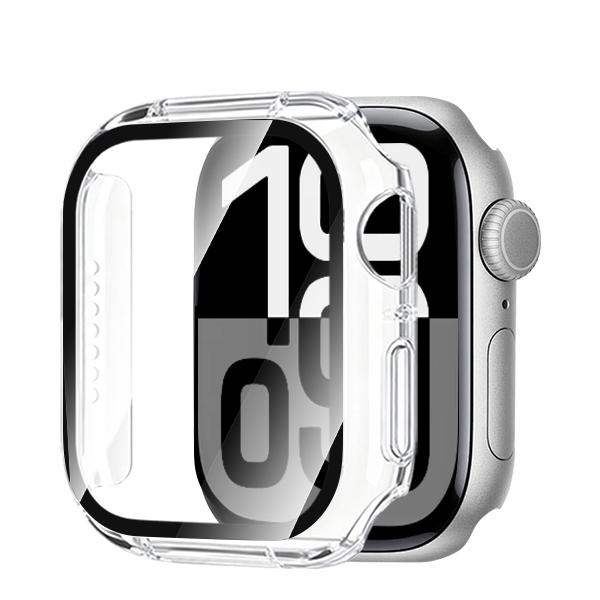 

Tempered Glass Film+Cover for Apple Watch Case 46mm 42mm 38 40mm 41mm 44mm 45mm Screen Protector for iWatch 4 5 6 7 8 9 10 11 SE 46mm series 10 11 прозрачный