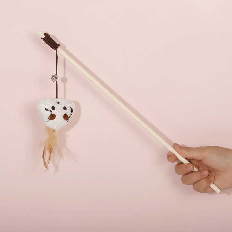 Fun Cats Playtime Swords Hemp Feathers Mouse Durable Cottons Hemp Sticks