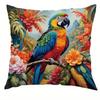 VIKAMA Vivid Parrot & Tropical Floral PillowcasesLiving Room Sofa Cushion Cover, Soft and Comfortable, Bedroom Room Decoration