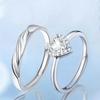 Starry Couple Rings for Men & Women, Adjustable Light Luxury, Simple & Fashionable Open Ring Set