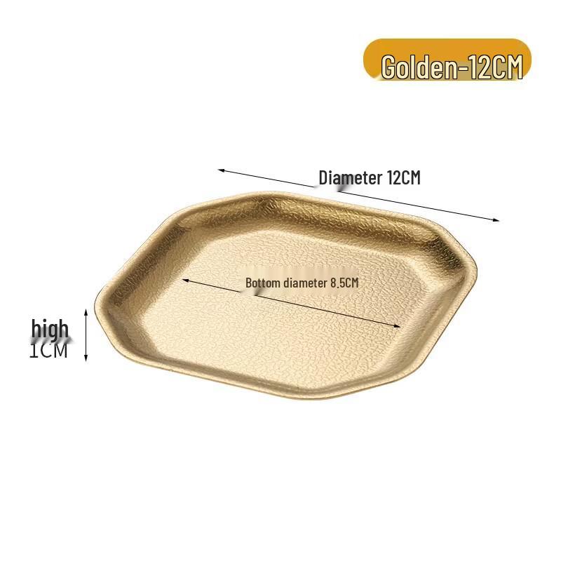 Korean Style Gold Snowflake Octagonal Stainless Steel Plate