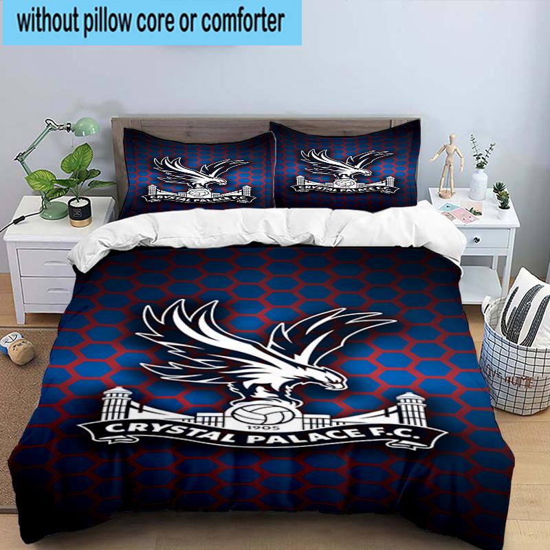 3pcs Crystal Fc Crest Printed Bedding Set Duvet Cover Closure Includes 1 Duvet Cover & 2 Pillowcases Bedding Sets Home Decor Gifts