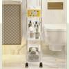 Acrylic Clear Trolley Rack Movable Rolling Utility Cart Narrow Gap Storage Rack with Wheels Bathroom Removable Shelf 2/3/4 Layer