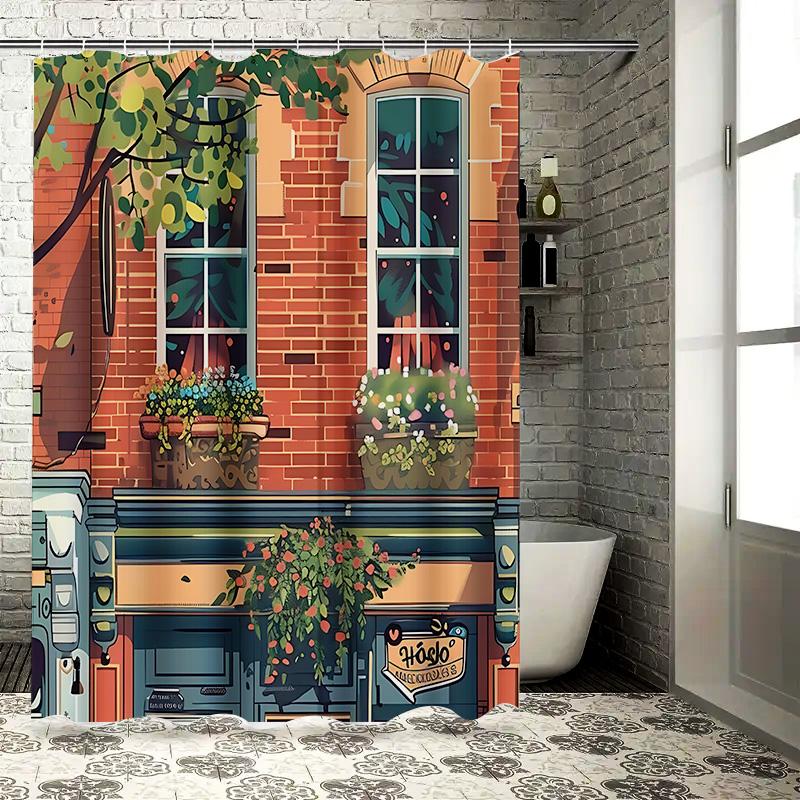 

Charming Illustration Shower Curtain For Your Home Decor - Vibrant Colors And Artistic Design Waterproof Durable Easy-Clean W60H190(CM)-1 Pcs