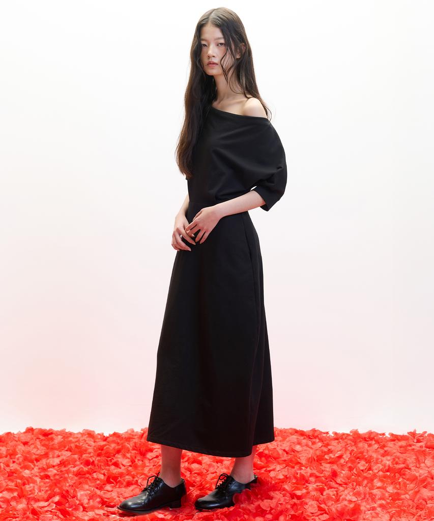 Hawaii Ha Kim [Atelier] Offset Jersey Dress_Black