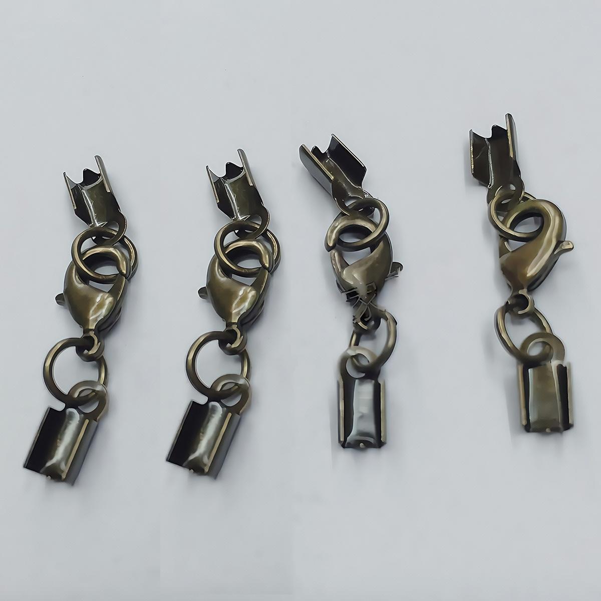 

5/10Pcs Brass Crimp Cord End Cap Lobster Claw Clasps Necklace Bracelet Connector String Ribbon Clips for Jewelry Making Supplies 5 PCS бронзовий