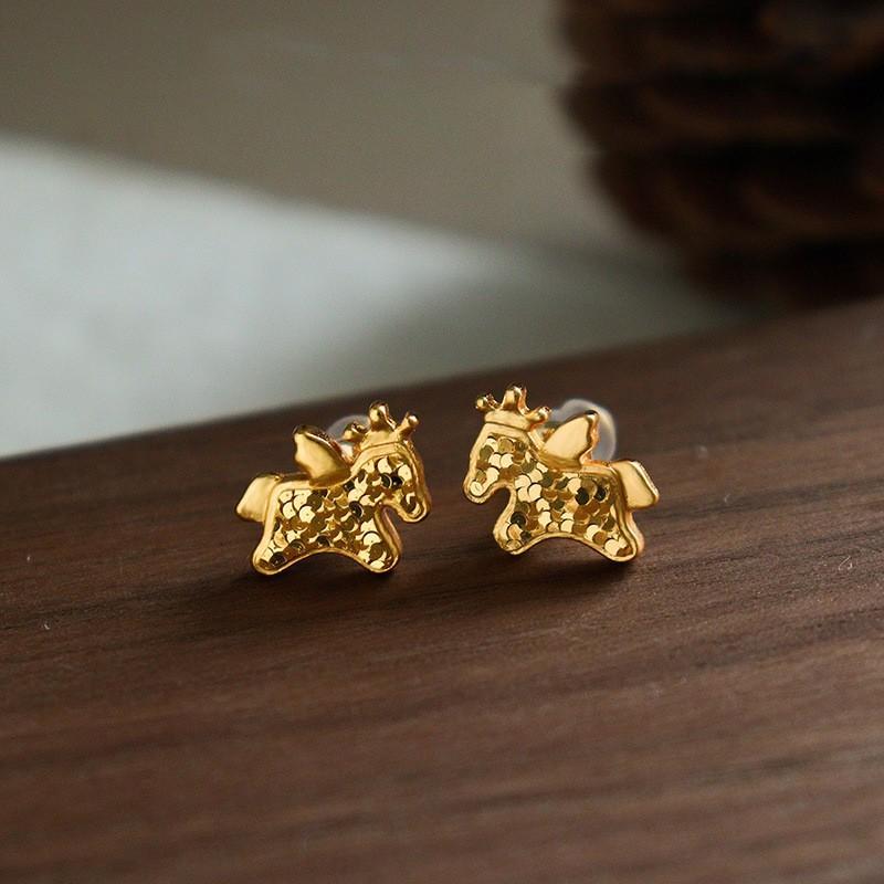 24k electroplated copper coin pony necklace new Chinese niche collarbone chain natal year light luxury neck chain necklace necklace jewelry women