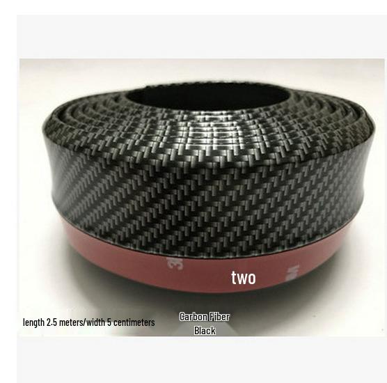Universal Carbon Fiber Pattern Front Lip Rubber Strip – Anti-Collision Car Modification