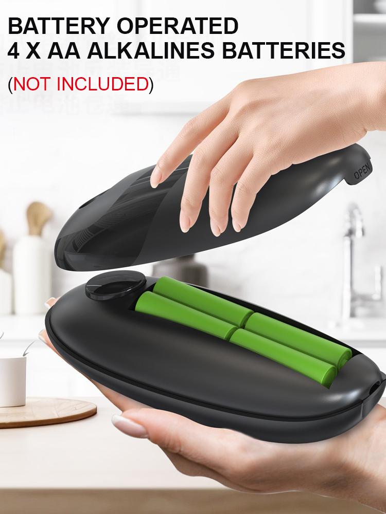 Compact Electric Can Opener - One Touch Automatic Jar & Bottle Opener Ideal for Seniors with Arthritis - Kitchen Gadget