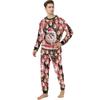 Matching Family Christmas Print Flannel Homewear Set Long-Sleeve Top And Pants