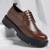 Leather shoes men's 2025 new autumn fashion men's casual Brock British casual wedding groom shoes