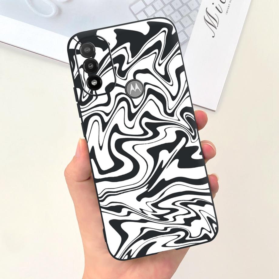 For Moto E20 Case 6.5" Soft Silicone Black Cat Moon Night Back Cases for Motorola Moto E20 Case TPU Capa Motorola E20 Bumper