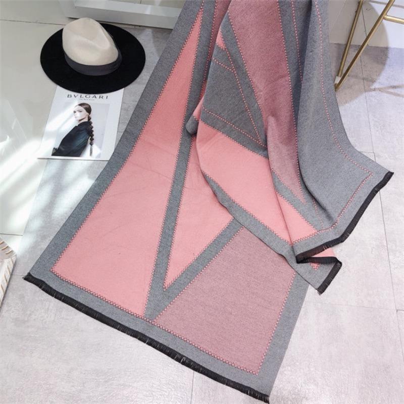 Scarf women's autumn and winter imitation cashmere long large color matching warm thickened shawl female dual-purpose student