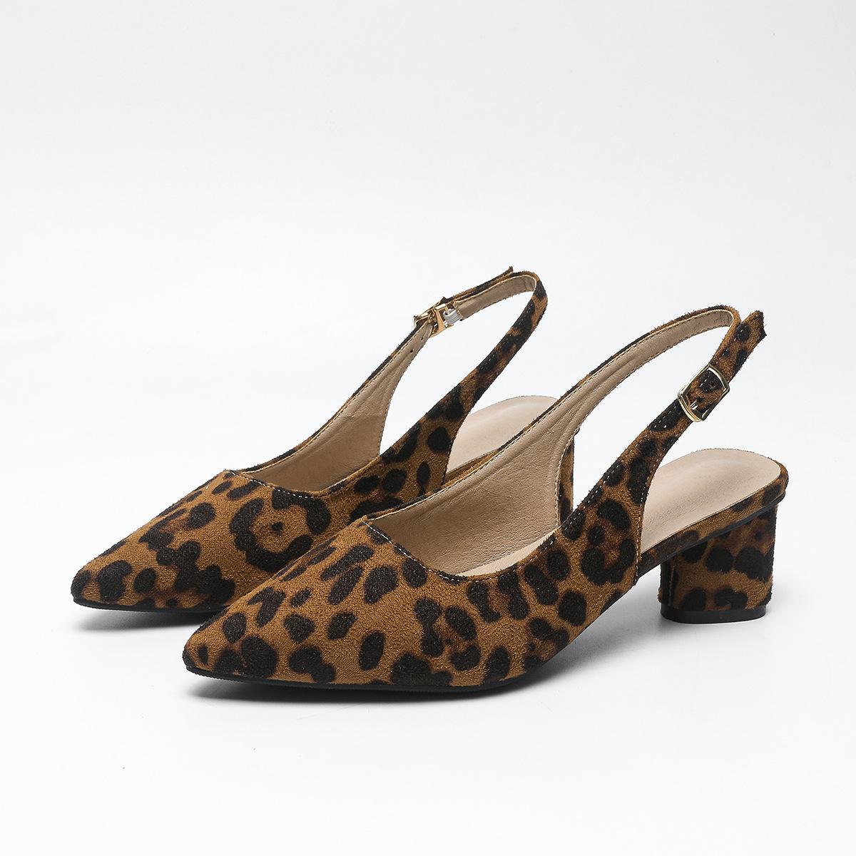 

Популярные женские туфли на высоком каблуке с острым носком и леопардовым принтом из замши с пряжкой 43 цветной печати леопарда