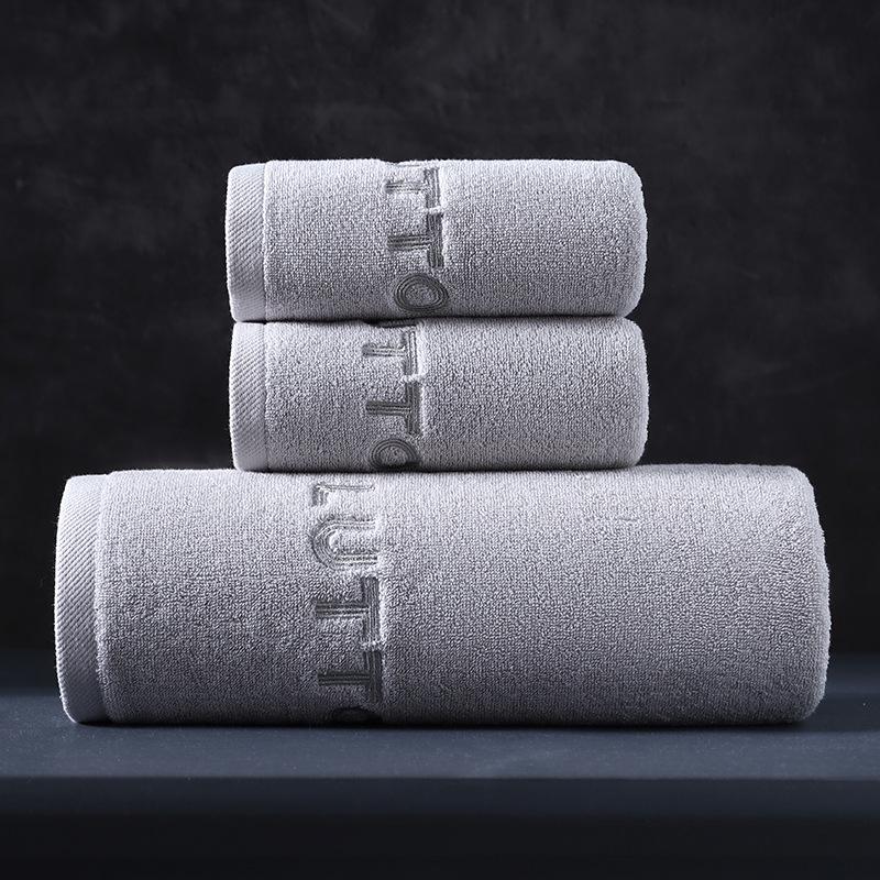 

Полотенце банное из чистого хлопка класса А, мягкое, впитывающее, вышитое - Роскошное, утолщенное для взрослых 35x75cm