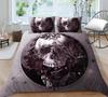 3D Black Skull Head Pattern Bedding Single Double Bed Full Size Special Skull Head Print Pillowcase and Quilt Cover 2 or 3 Comfortable Home Decoration