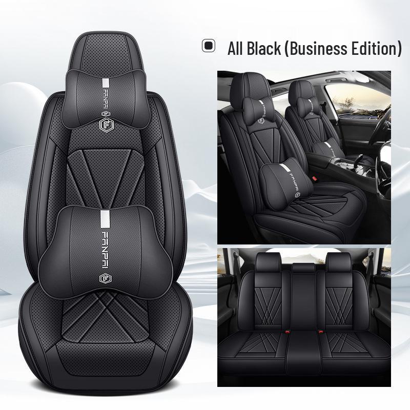Premium Nappa Leather Car Seat Cushion, Stain-Resistant, Breathable, Full Coverage for All Seasons