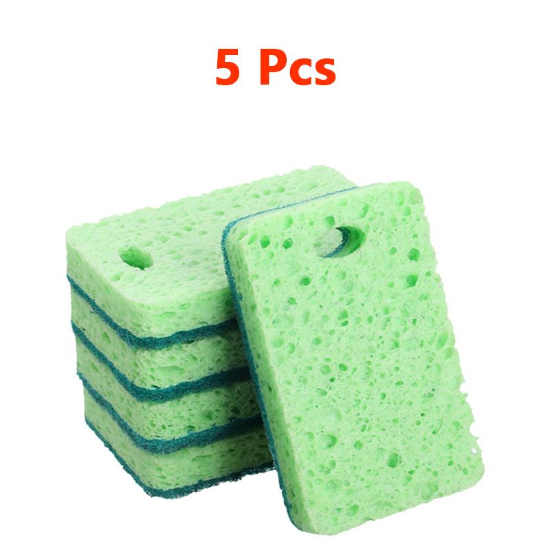 

Natural Wood Pulp Cotton Sponge Wipe Re-Washable Sponge Household Cleaning Pad Kitchen Cleaning Gadgets Descaling Cleaning Rub