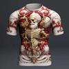 2026 Summer New Men T-Shirt Harajuku Spider Skull 3D Printed T-Shirt Men's Clothing Fashion Punk Tees Casual Street Wear T-Shirt